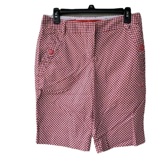 Puma Red Geometric Chino Golf Shorts 4 - Picture 1 of 6